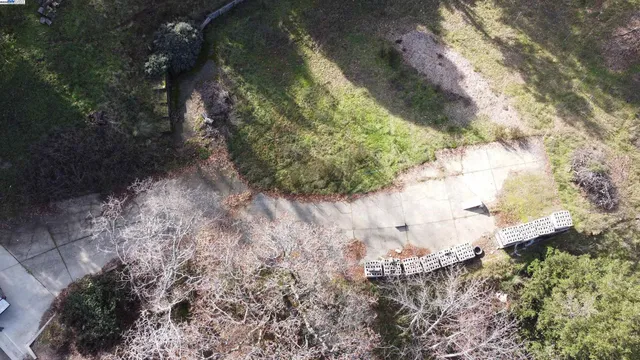 a backyard of a house with lots of green space and trees