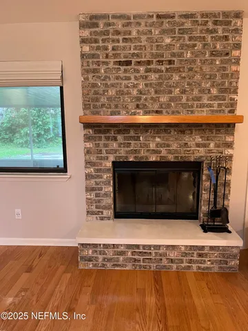 a close view of a fireplace