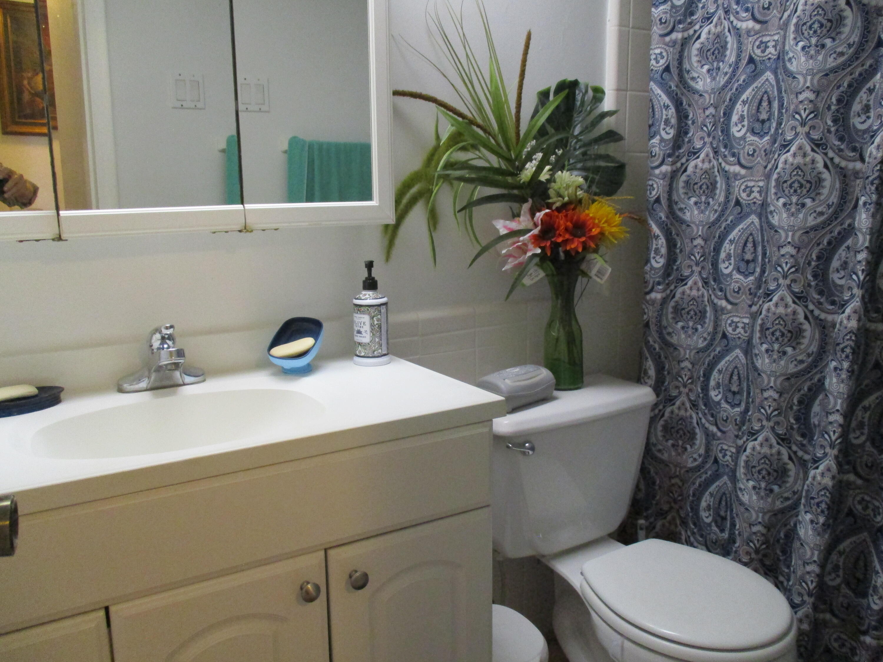 3720 Harrison Street, Unit 3 Hollywood, FL 33021 - Photo 7 of 8 a bathroom with a toilet sink and mirror