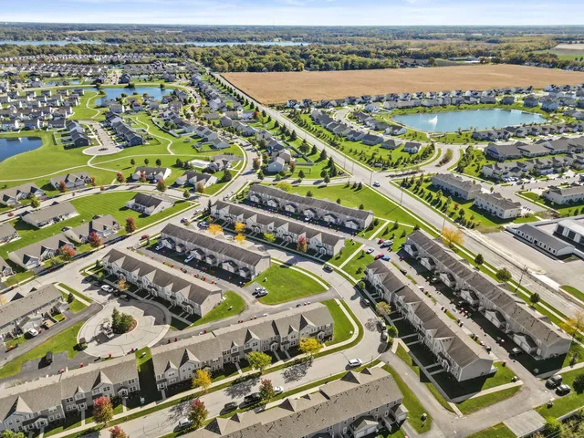 an aerial view of a city
