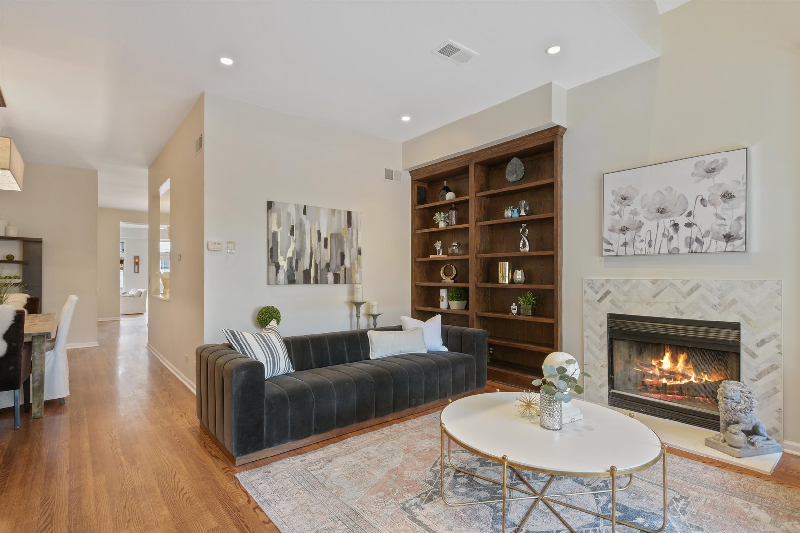 1447 West Flournoy Street Chicago, IL 60607 - Photo 5 of 41 a living room with furniture and a fireplace