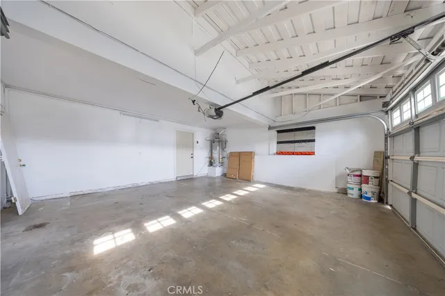 a view of a garage with furniture