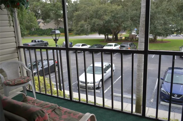 a view of a porch with a yard