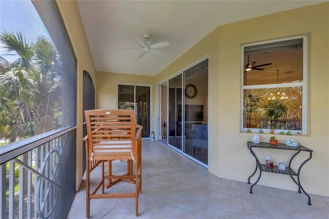 a view of balcony with a potted plant