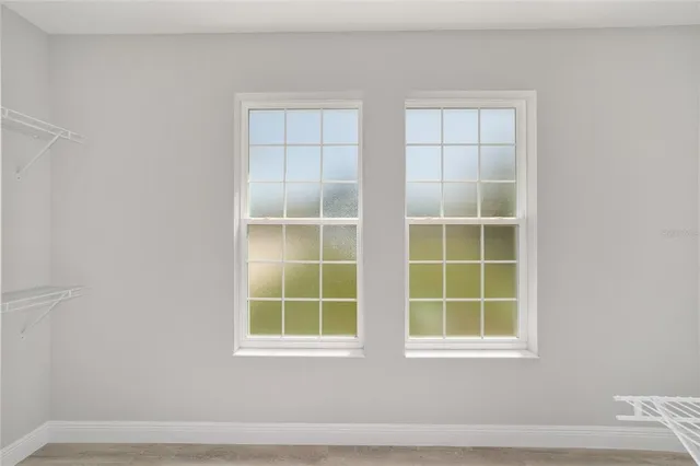 an empty room with a window