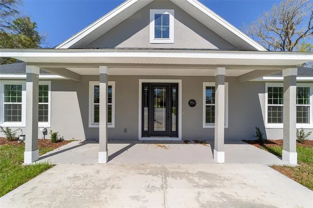 a front view of a house