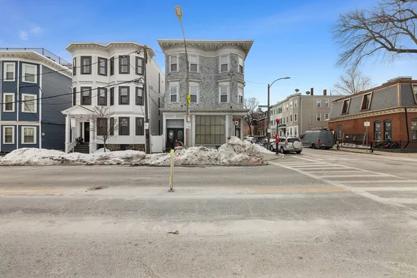 a view of large building with a street