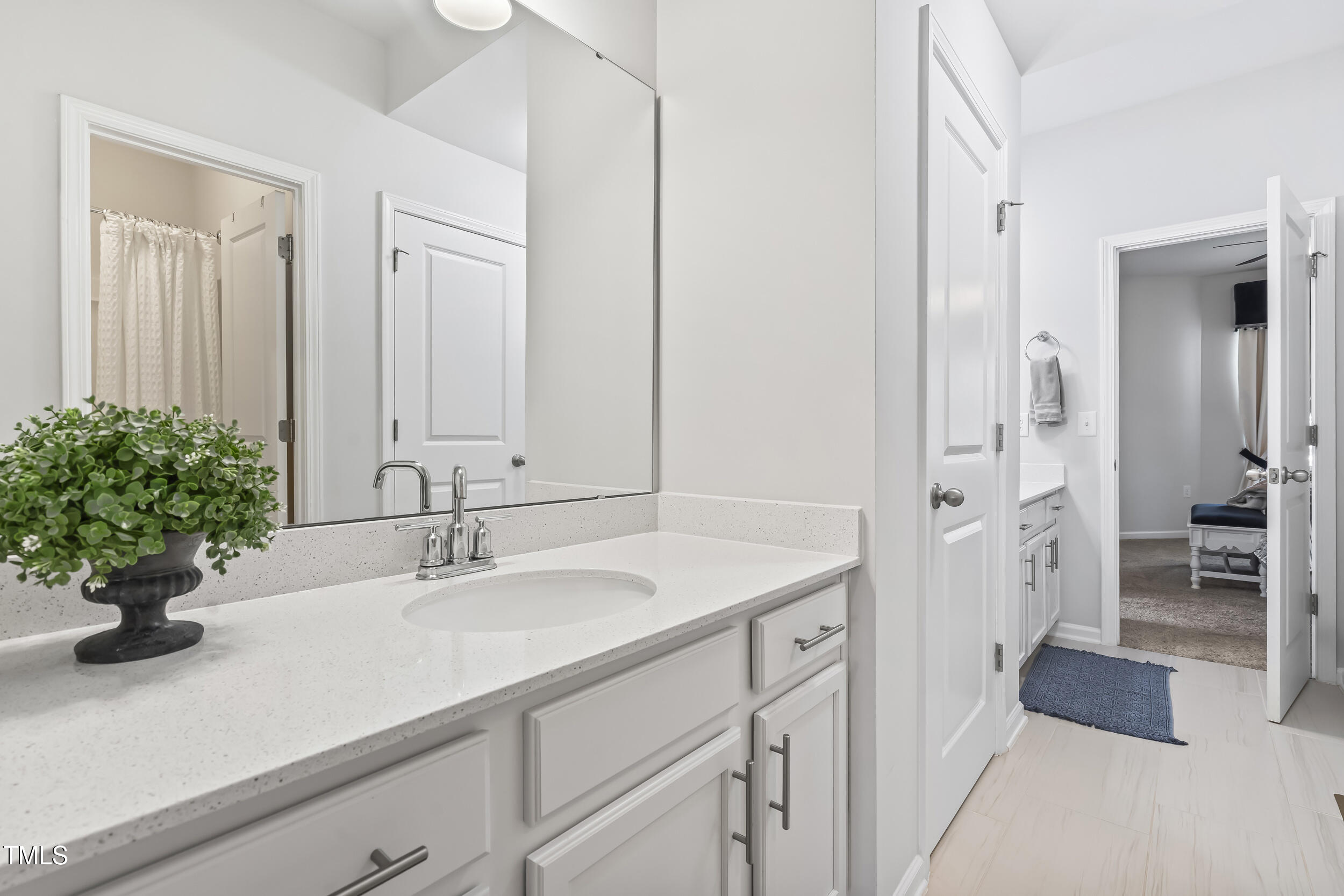 6050 Beale Loop Raleigh, NC 27616 - Photo 29 of 35 a bathroom with a sink a vanity and a mirror