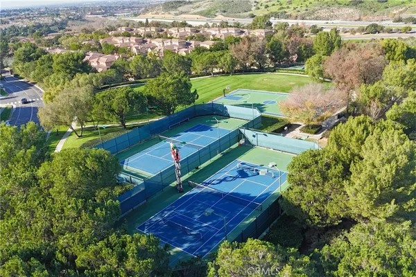 a view of a lake with a yard