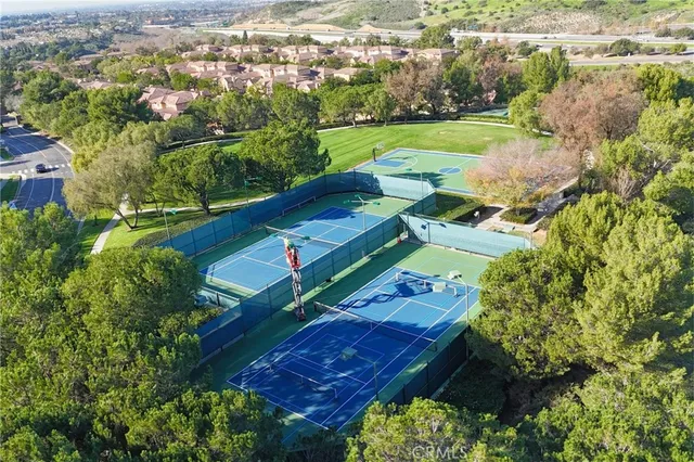 a view of a lake with a yard