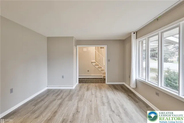 a view of livingroom with chandelier