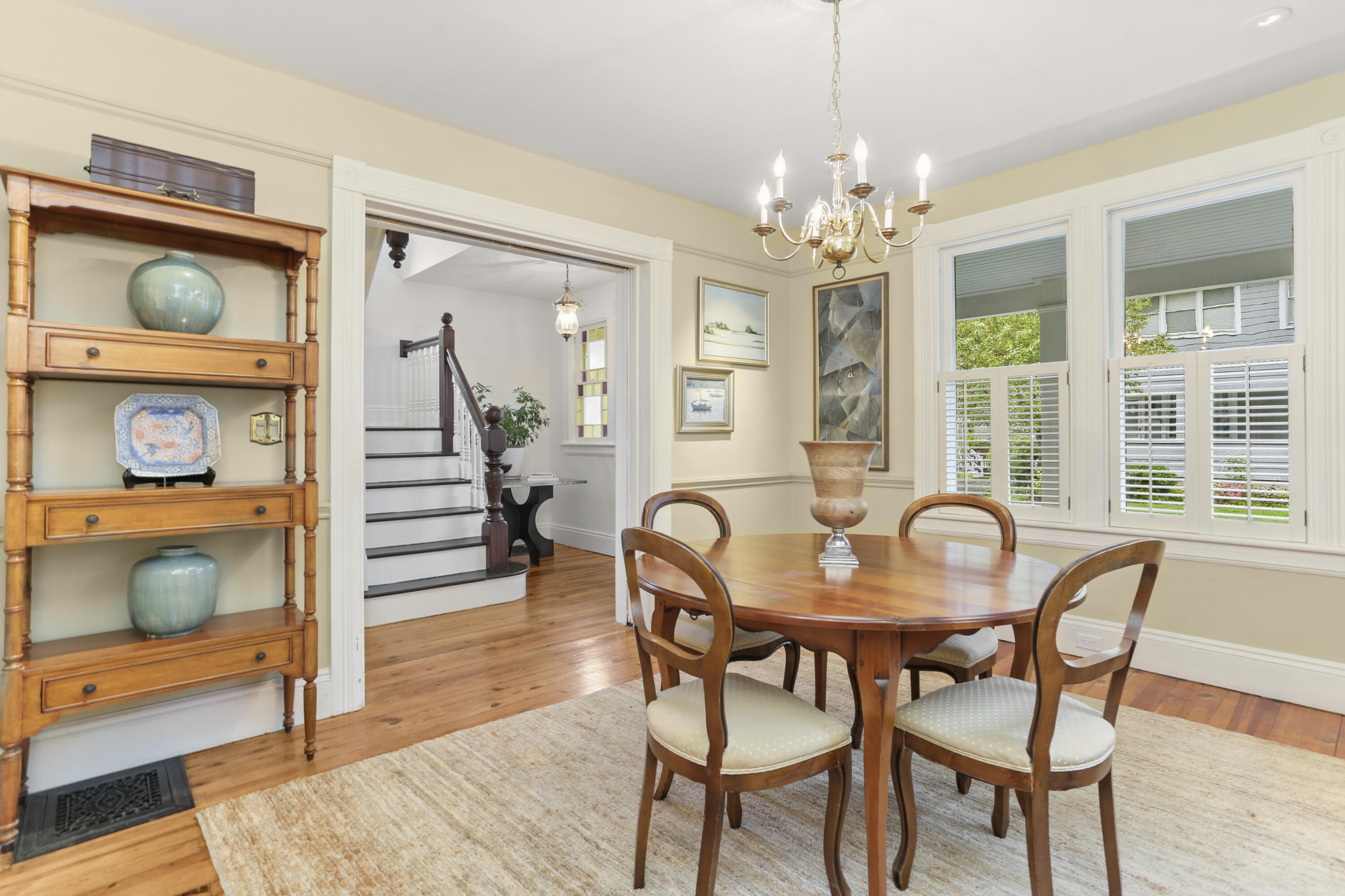 6 Park Lane Darien, CT 06820 - Photo 5 of 34 a view of a dining room with furniture and wooden floor