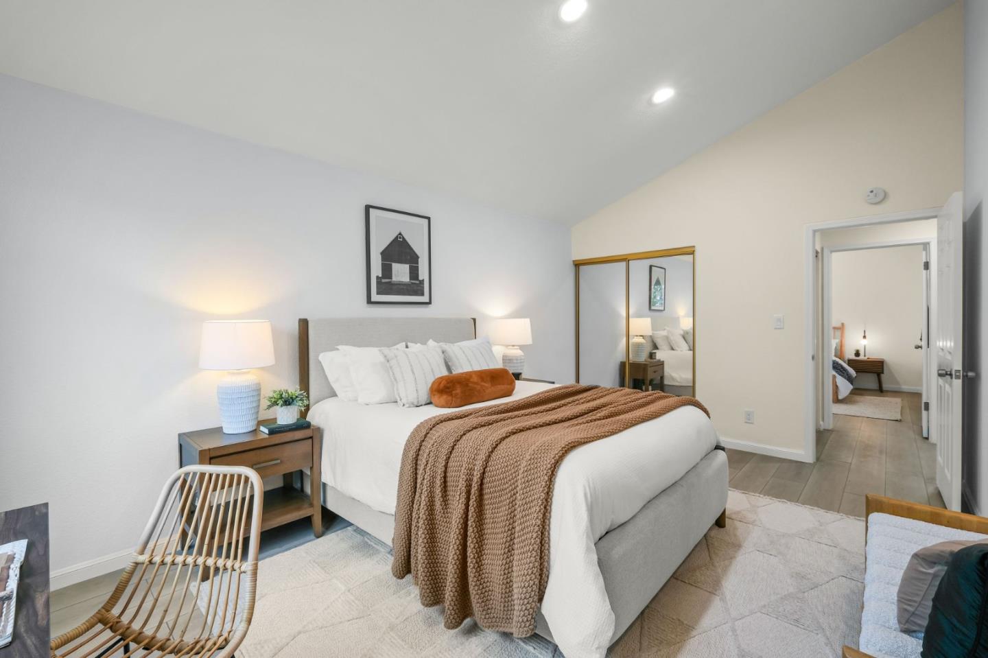 415 C Street Colma, CA 94014 - Photo 24 of 57 a spacious bedroom with a bed and a walk in closet