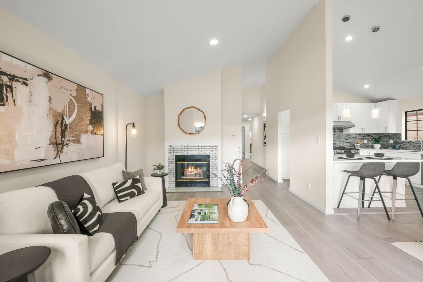 415 C Street Colma, CA 94014 - Photo 10 of 57 a living room with furniture and a fireplace