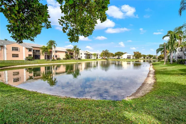 a view of a lake with houses
