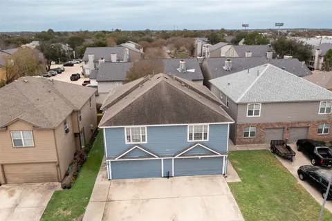 an aerial view of a house