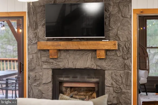 a room with fireplace