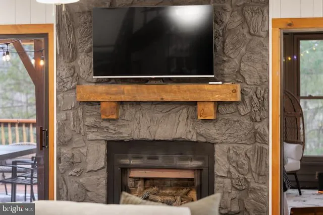 a room with fireplace