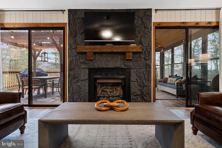 162 Forrest Street Basye, VA 22810 - Photo 2 of 41 a living room with furniture and a fireplace