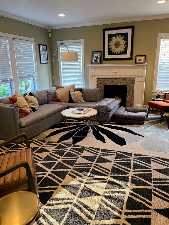 2106 Colquitt Street Houston, TX 77098 - Photo 11 of 31 a living room with furniture and a fireplace
