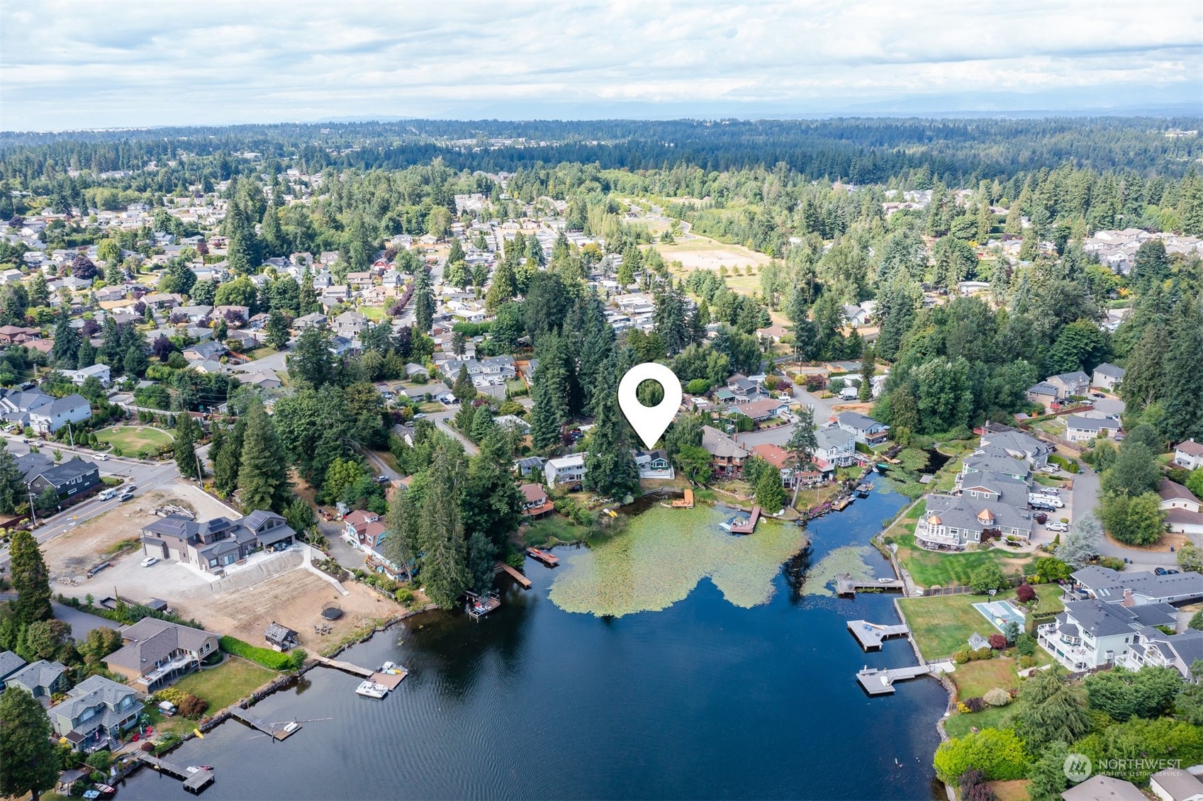 426 Lakeview Road Lynnwood, WA 98087 - Photo 30 of 33 an aerial view of a house with a swimming pool yard and outdoor seating