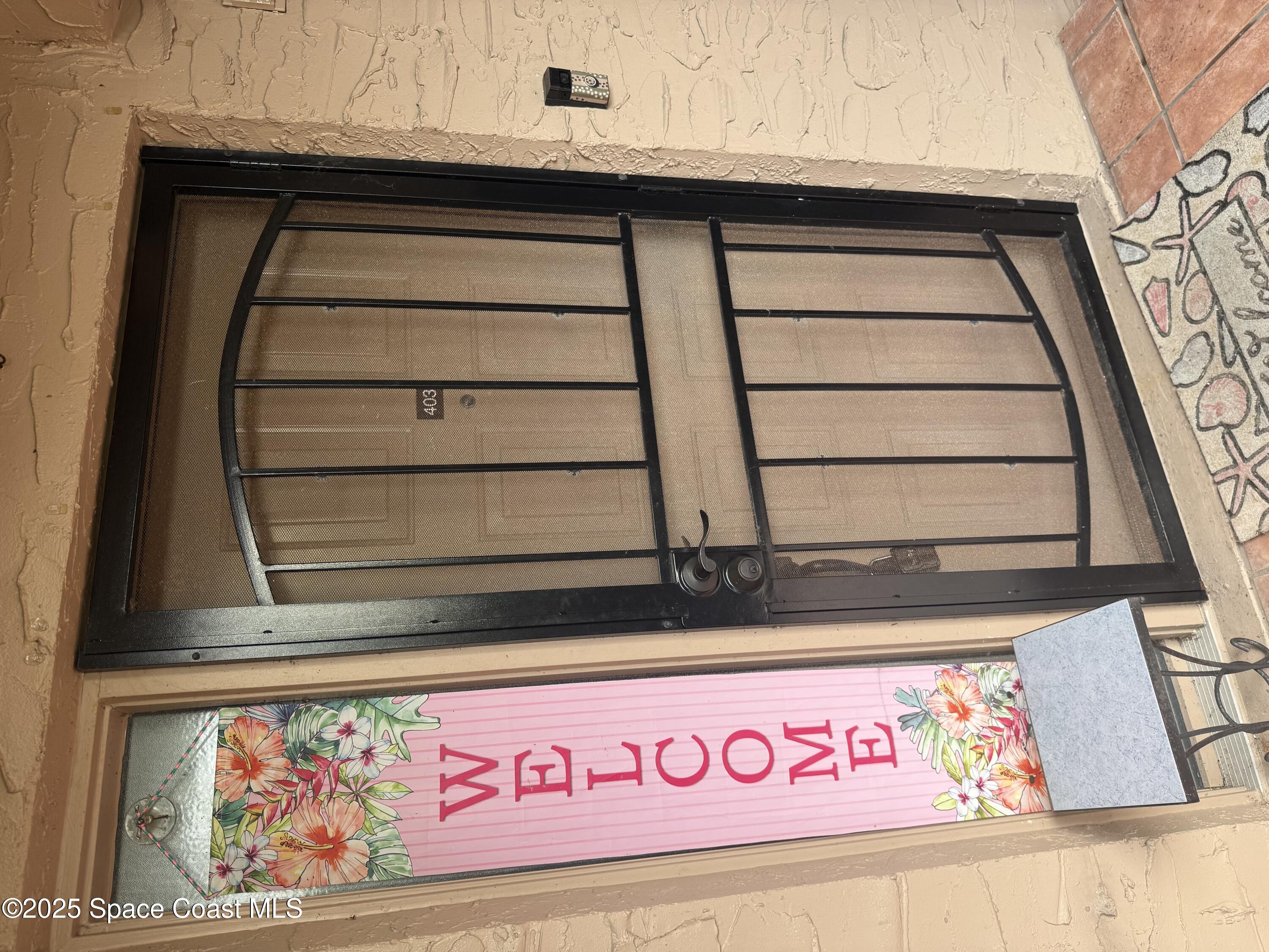 a close view of door