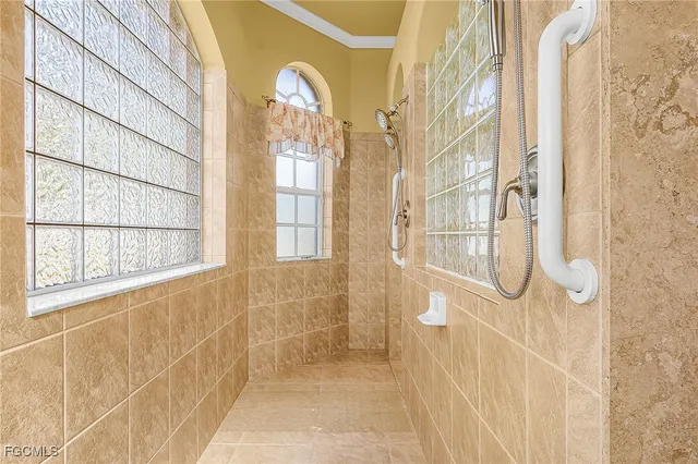 a bathroom with a shower