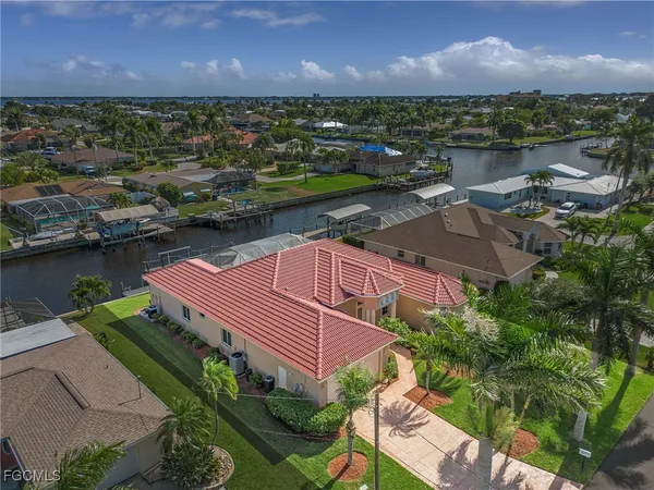a view of a lake with a mountain in the background