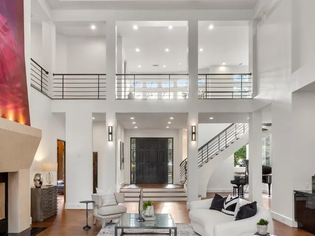 a living room with furniture