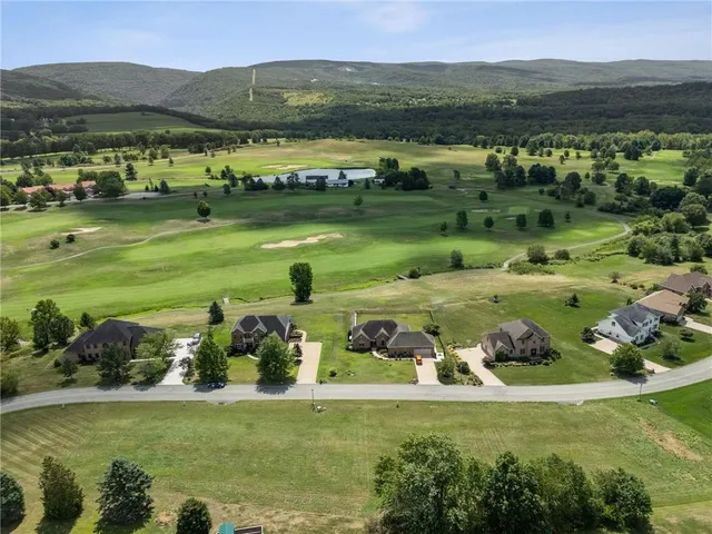 a view of a lake with a mountain