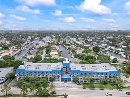 an aerial view of a city