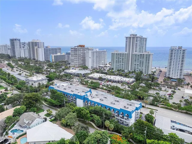 a view of a city with tall buildings