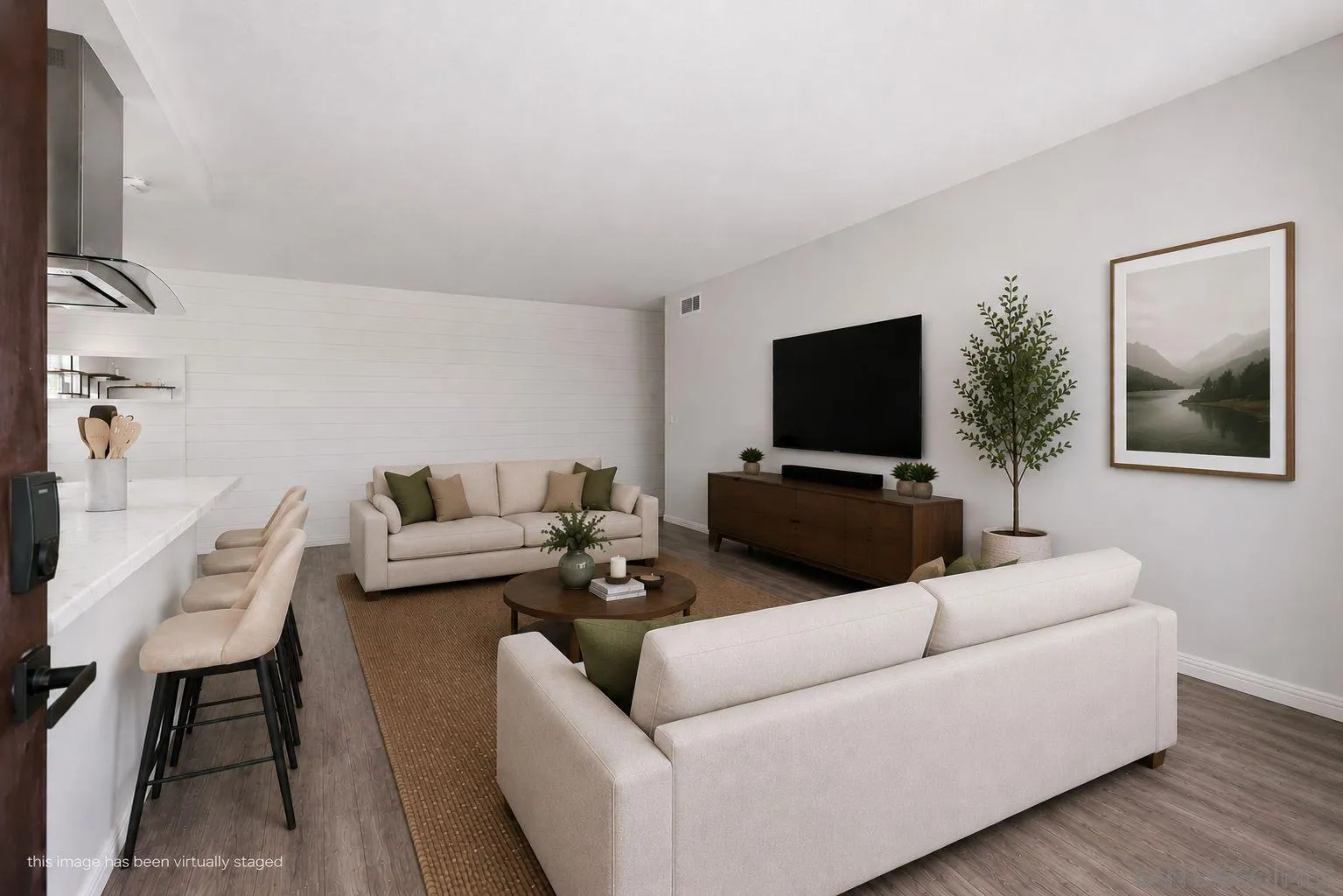 9926 Mission Vega Road, Unit 4 Santee, CA 92071 - Photo 5 of 30 a living room with furniture and a flat screen tv