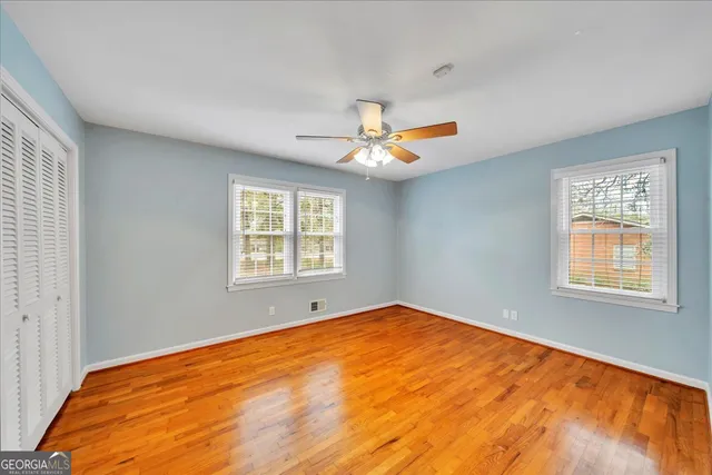 a view of a bedroom with a window