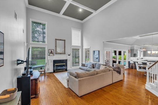 8723 Kennet Valley Road Spring, TX 77379 - Photo 11 of 38 a living room with furniture and a fireplace