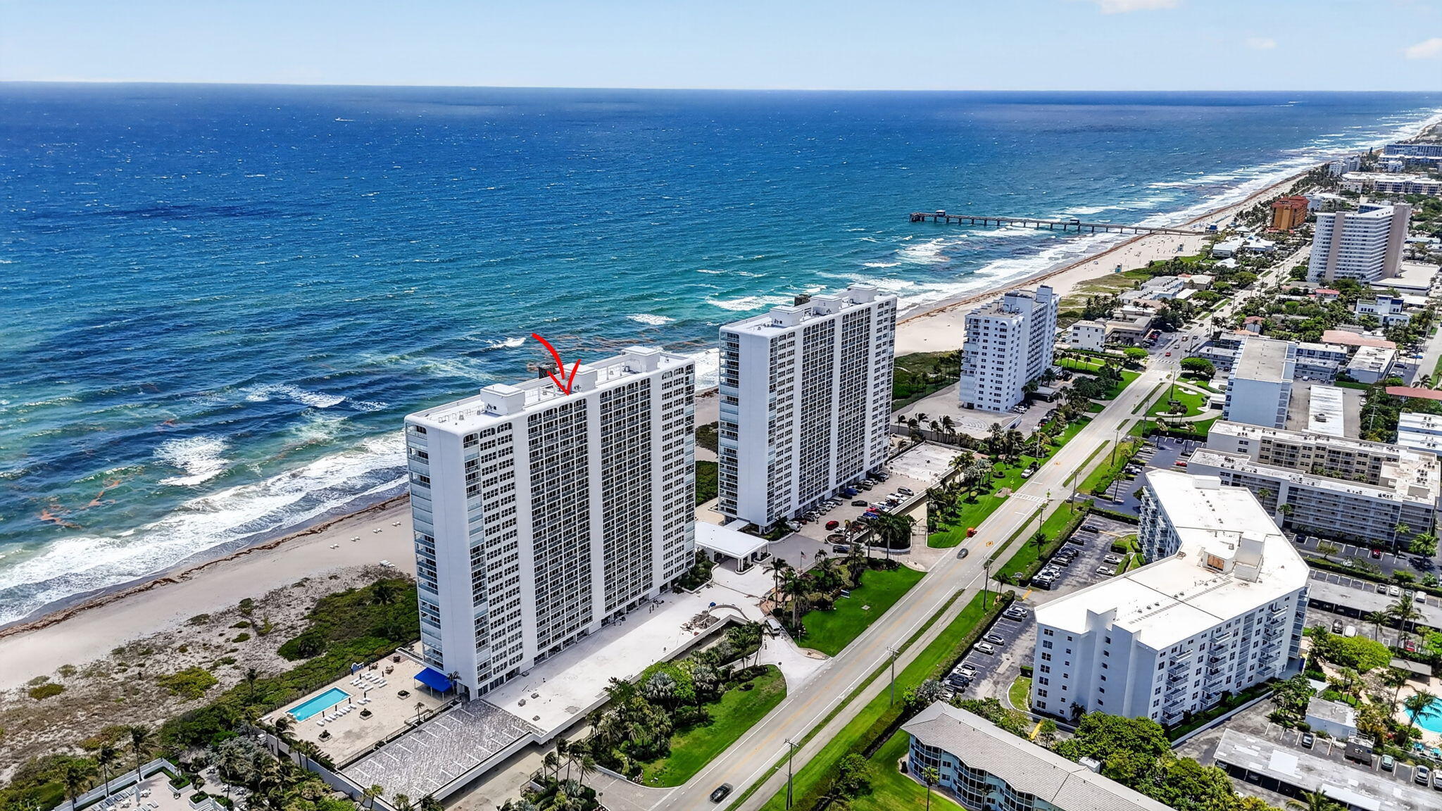 2800 South Ocean Boulevard, Unit 23C Boca Raton, FL 33432 - Photo 45 of 50 a view of an ocean with a floor to ceiling window and potted plants