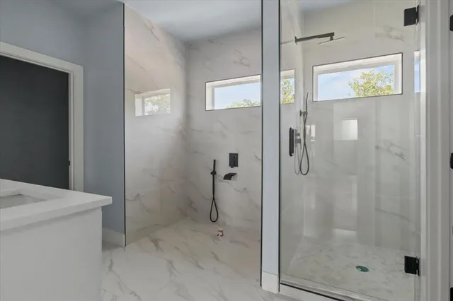 a bathroom with a shower