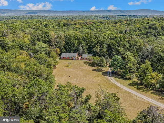 a view of a field with an ocean