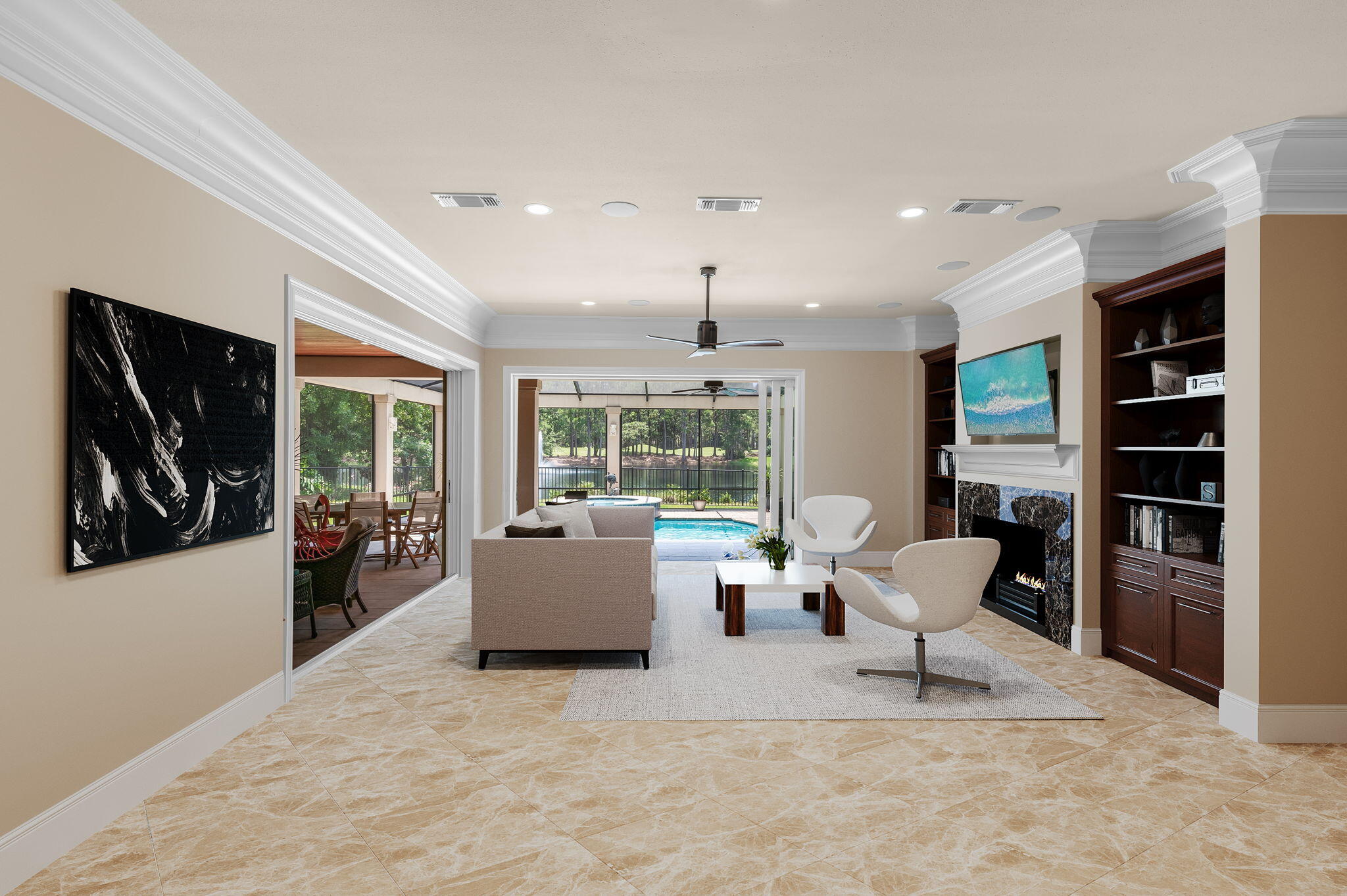 2916 Pine Valley Drive Sandestin, FL 32550 - Photo 2 of 48 a living room with furniture and a flat screen tv