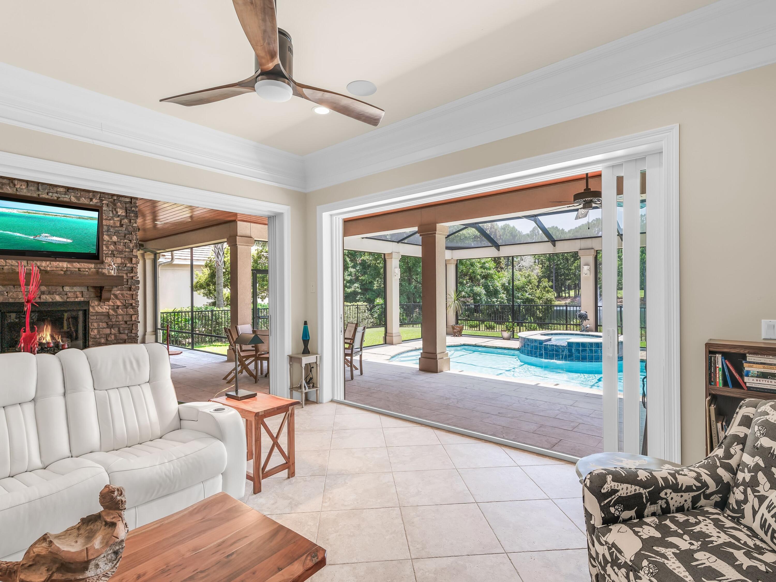 2916 Pine Valley Drive Sandestin, FL 32550 - Photo 10 of 48 a living room with furniture and a large window with garden view