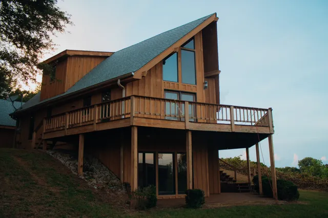 a view of a lake from a balcony