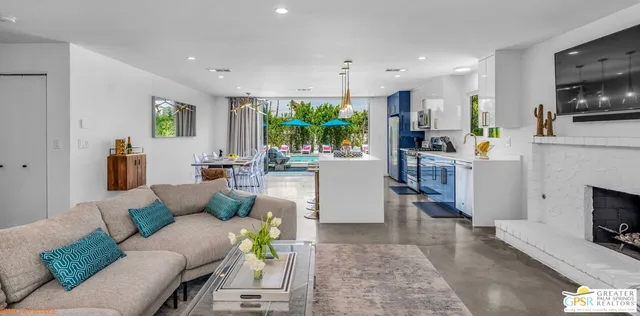 a bedroom with a bed and furniture