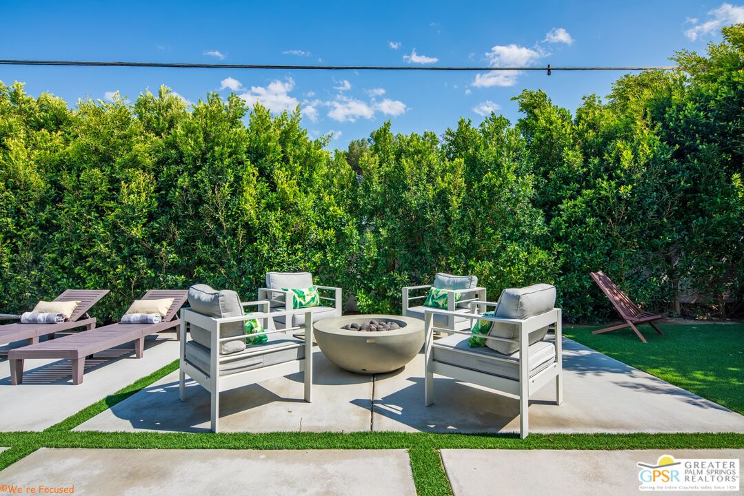 545 West Yorba Road Palm Springs, CA 92262 - Photo 55 of 72 a view of a backyard with sitting area