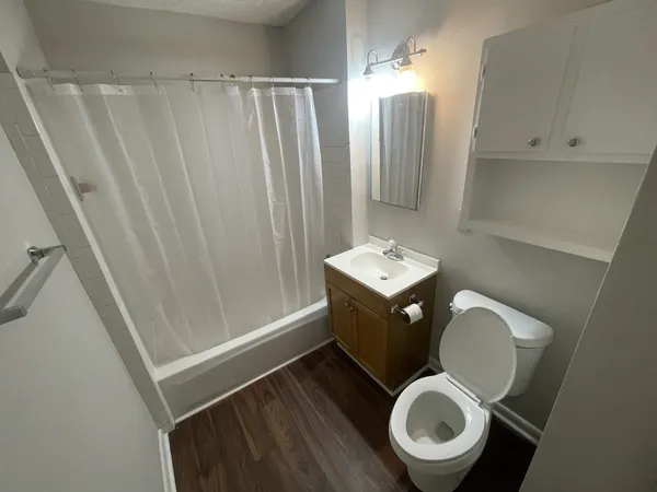 a bathroom with a toilet a sink and a mirror