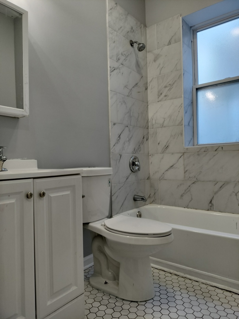 5725 South Green Street, Unit 1 Chicago, IL 60621 - Photo 17 of 18 a bathroom with a sink toilet and shower