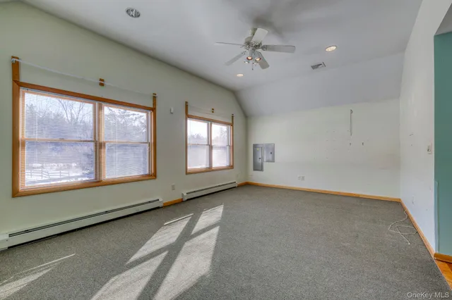 a kitchen with counter top space and appliances