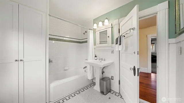a bathroom with a shower