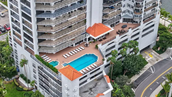 an aerial view of a building