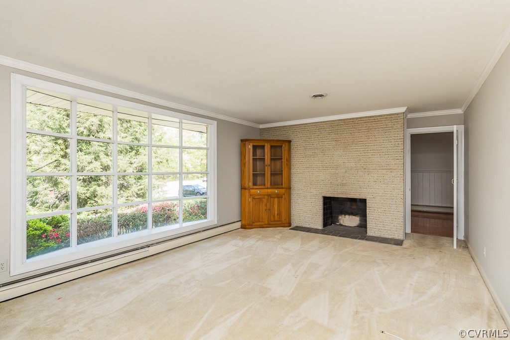 10801 Genito Road Chesterfield, VA 23832 - Photo 14 of 46 a view of an empty room with a fireplace and a window