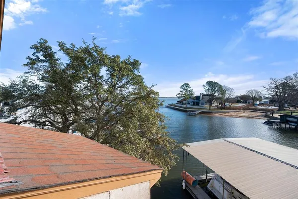 a view of a lake from a terrace